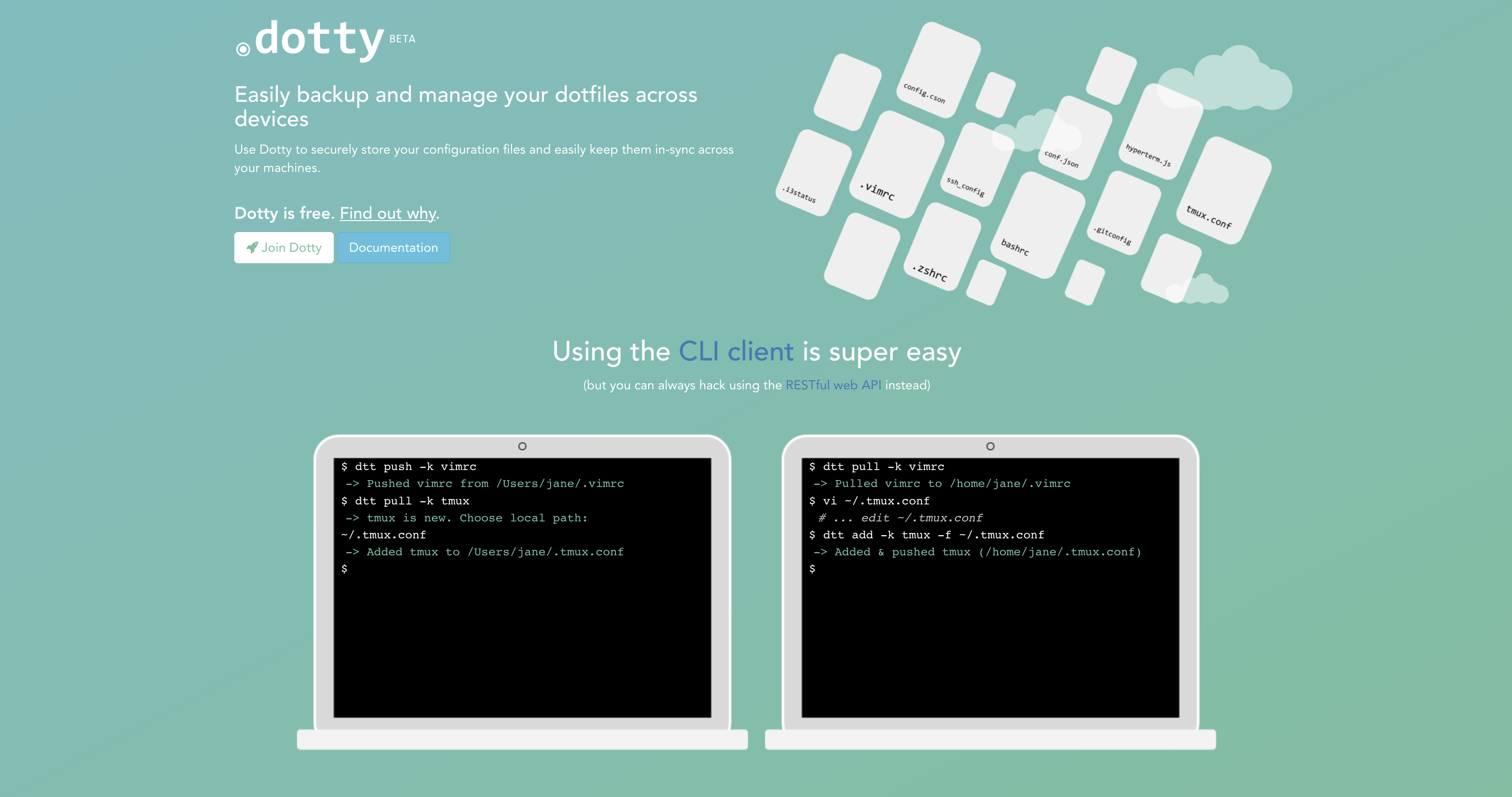 Dotty's website header