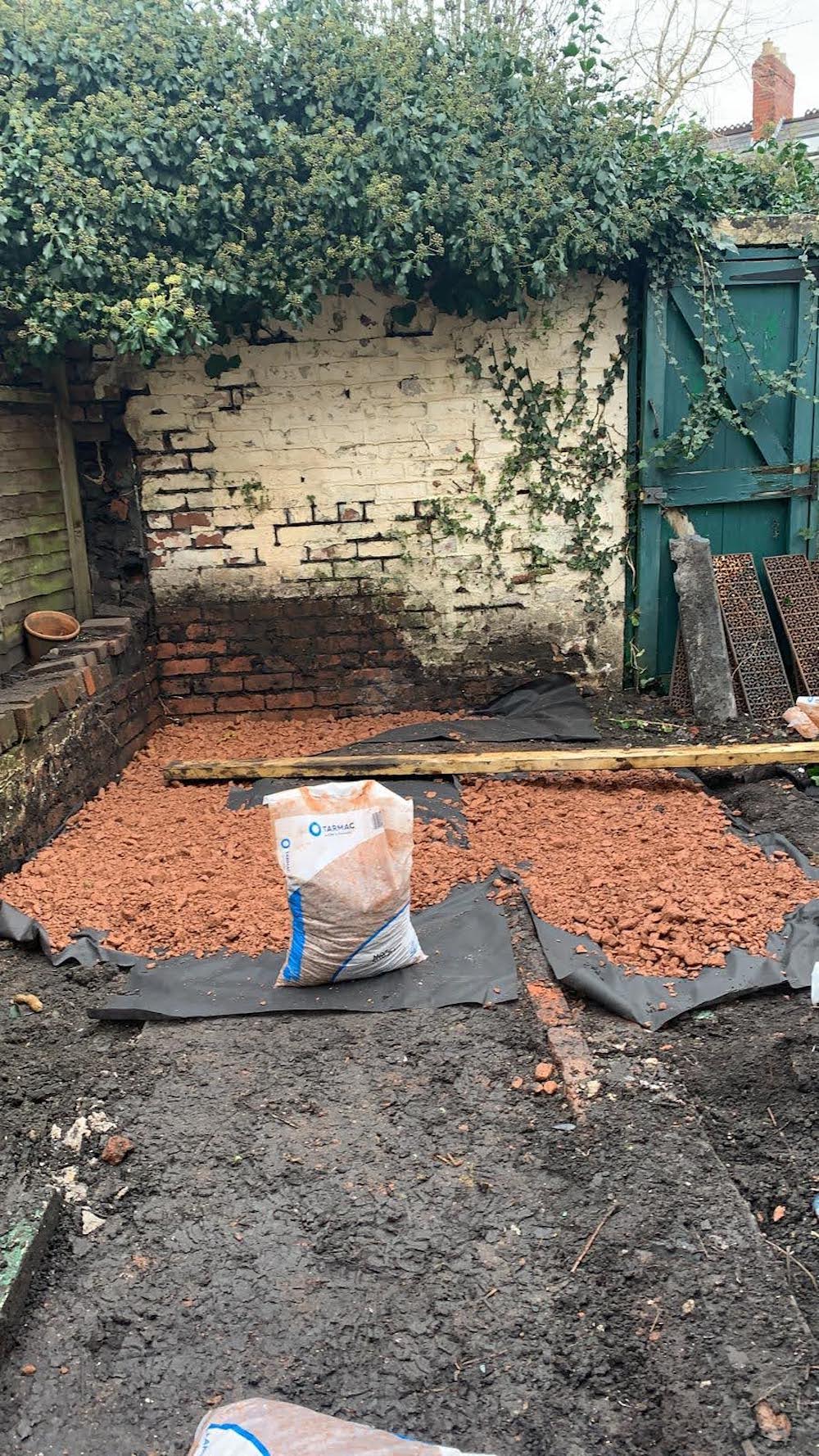 Laying gravel